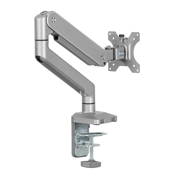 Zdjęcie produktu: Uchwyt do monitora aluminiowy ze sprężyną gazową Ergo Office, podwójne ramię, vesa 75x75/100x100, 17"-32" 10 kg srebrny, ER-447 Zdjęcie produktu: Uchwyt do monitora aluminiowy ze sprężyną gazową Ergo Office, podwójne ramię, vesa 75x75/100x100, 17"-32" 10 kg srebrny, ER-447