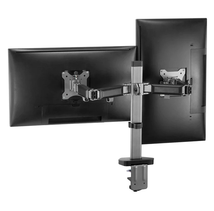 Uchwyt przegubowy na dwa monitory Deluxe Ergo Office, 17"-32", max. 9kg, ER-449
