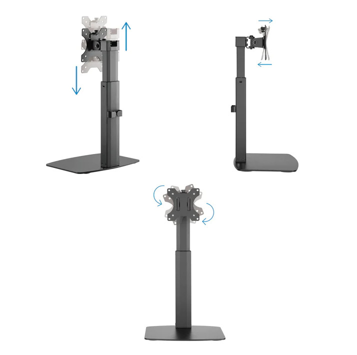 Uchwyt wolnostojący do monitora Ergo Office, 17-32', ' max 7kg, ze sprężyną gazową, pasuje do zakrzywionych monitorów, ER-410