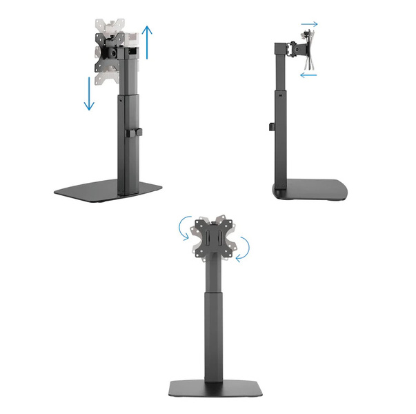 Zdjęcie produktu: Uchwyt wolnostojący do monitora Ergo Office, 17-32', ' max 7kg, ze sprężyną gazową, pasuje do zakrzywionych monitorów, ER-410