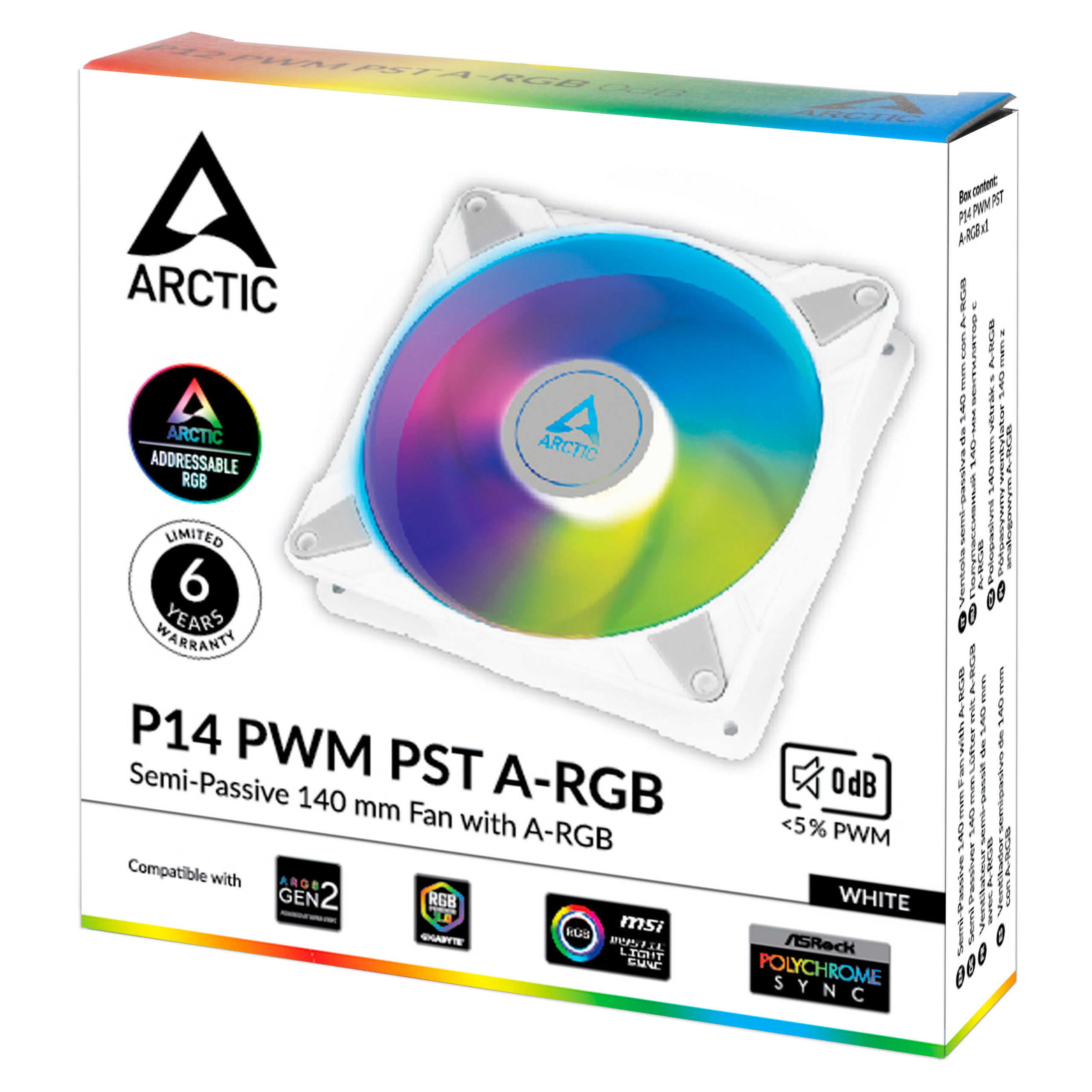 Arctic P14 PWM PST ARGB White (ACFAN00276A)