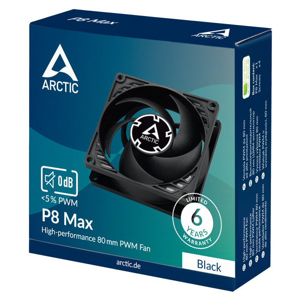 Zdjęcie produktu: Arctic P8 Max Black 80mm (ACFAN00286A)