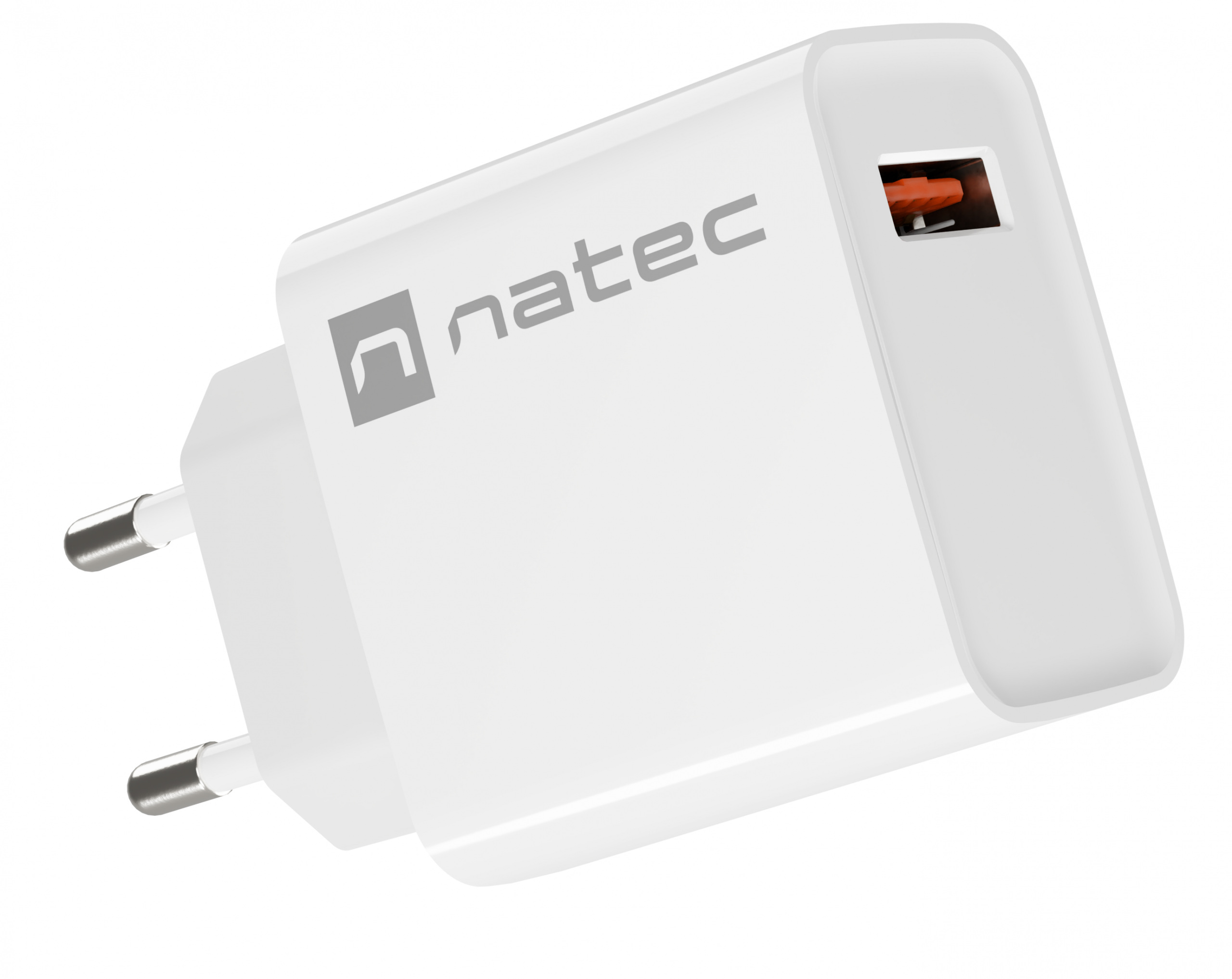 Ładowarka sieciowa Natec Ribera 1x USB-A 18W - biała (NUC-2057)