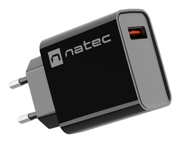 Miniatura produktu: Ładowarka sieciowa Natec Ribera 1x USB-A 18W - czarna (NUC-2058)