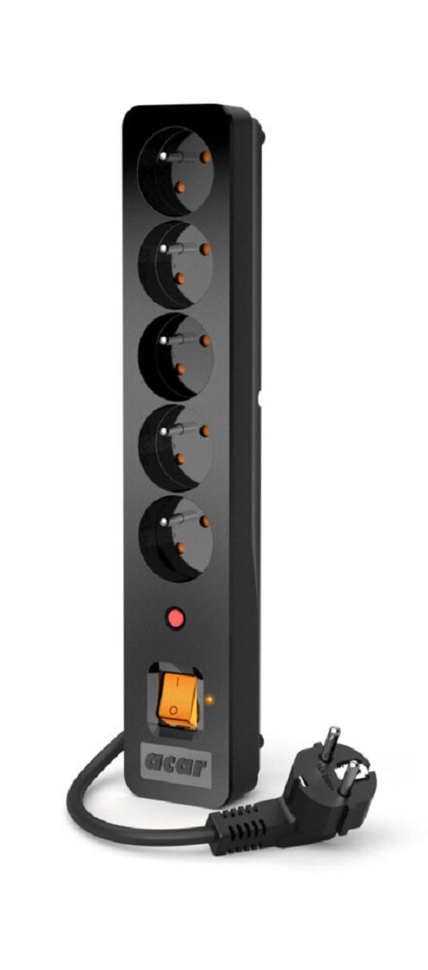 Zdjęcie produktu: Listwa zasilająca ACAR X5 5 gniazd PL 230V PL 1.5m - czarna Zdjęcie produktu: Listwa zasilająca ACAR X5 5 gniazd PL 230V PL 1.5m - czarna