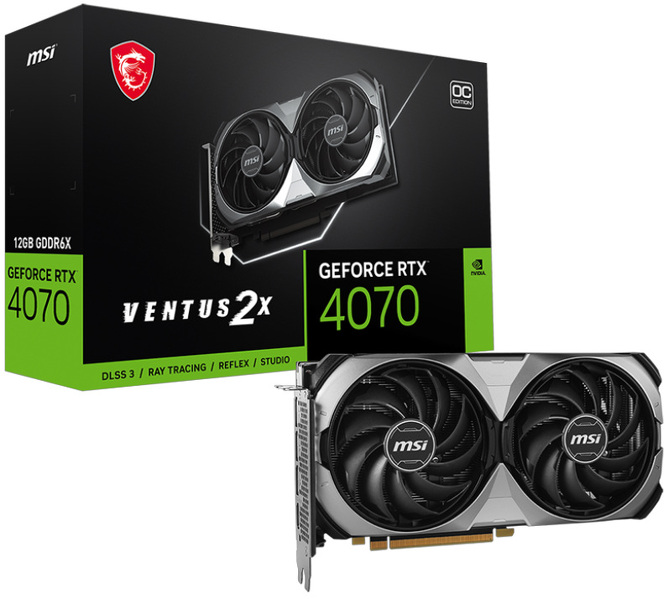 Zdjęcie produktu: MSI GeForce RTX 4070 VENTUS 2X E 12GB OC GDDR6X DLSS 3