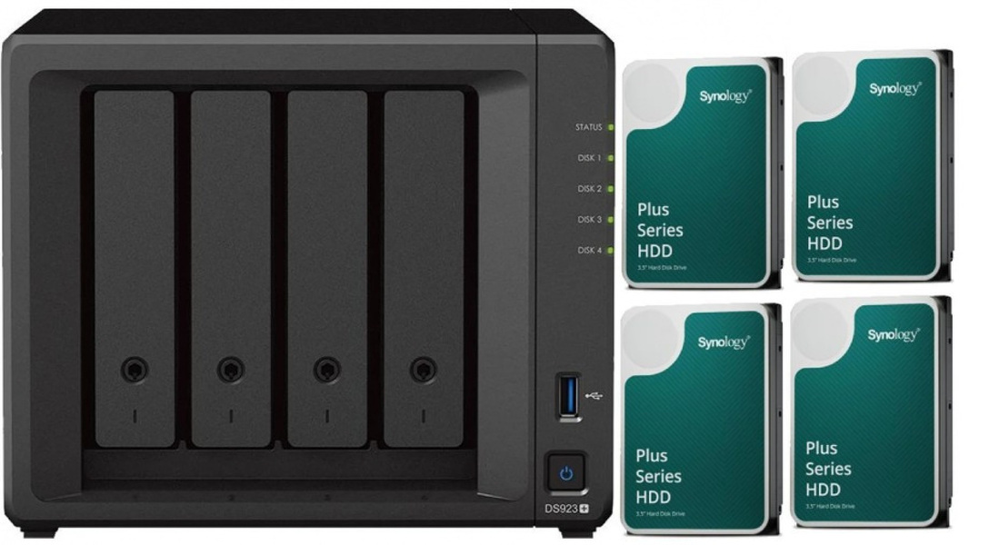 Zdjęcie produktu: Serwer plików Synology DS923+ 4-bay, 4 x Dysk Synology HAT3300-4T 4TB 256MB 5400 obr./min Bundle Zdjęcie produktu: Serwer plików Synology DS923+ 4-bay, 4 x Dysk Synology HAT3300-4T 4TB 256MB 5400 obr./min Bundle