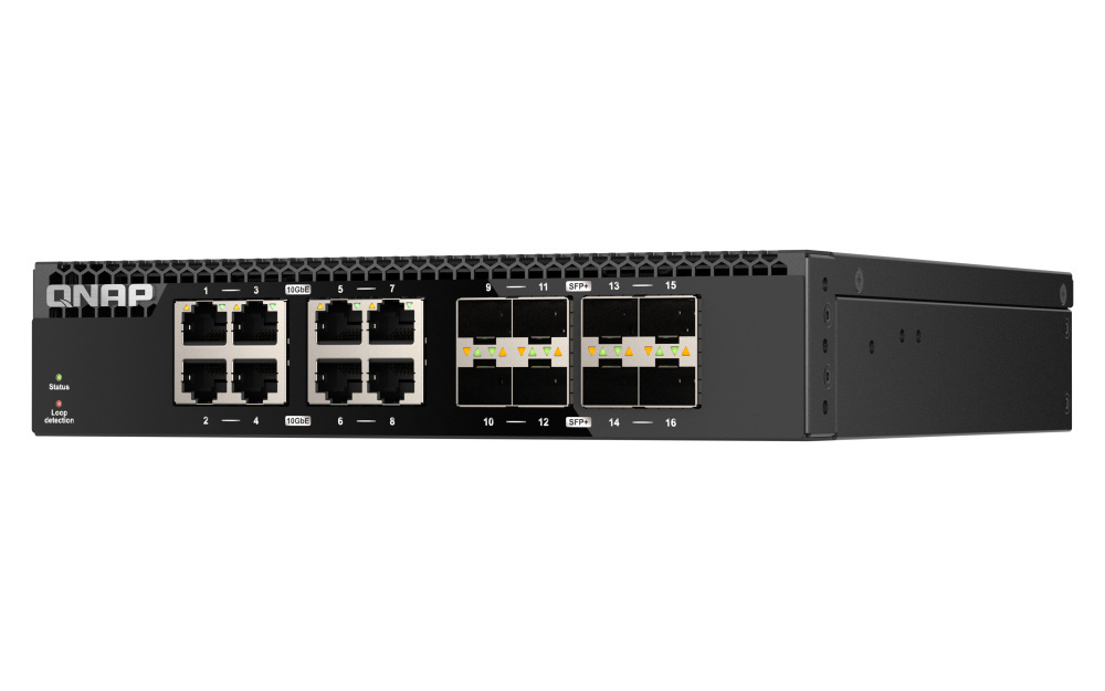 Qnap QSW-3216R-8S8T 16-portowy przełącznik 8x 10GbE SFP+, 8x 10GbE RJ45,