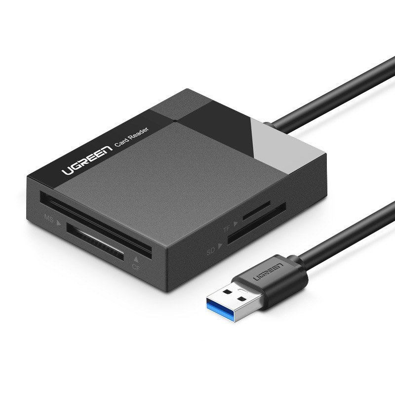 Czytnik kart pamięci Ugreen USB 3.0 SD / micro SD / CF / MS czarny (30231)