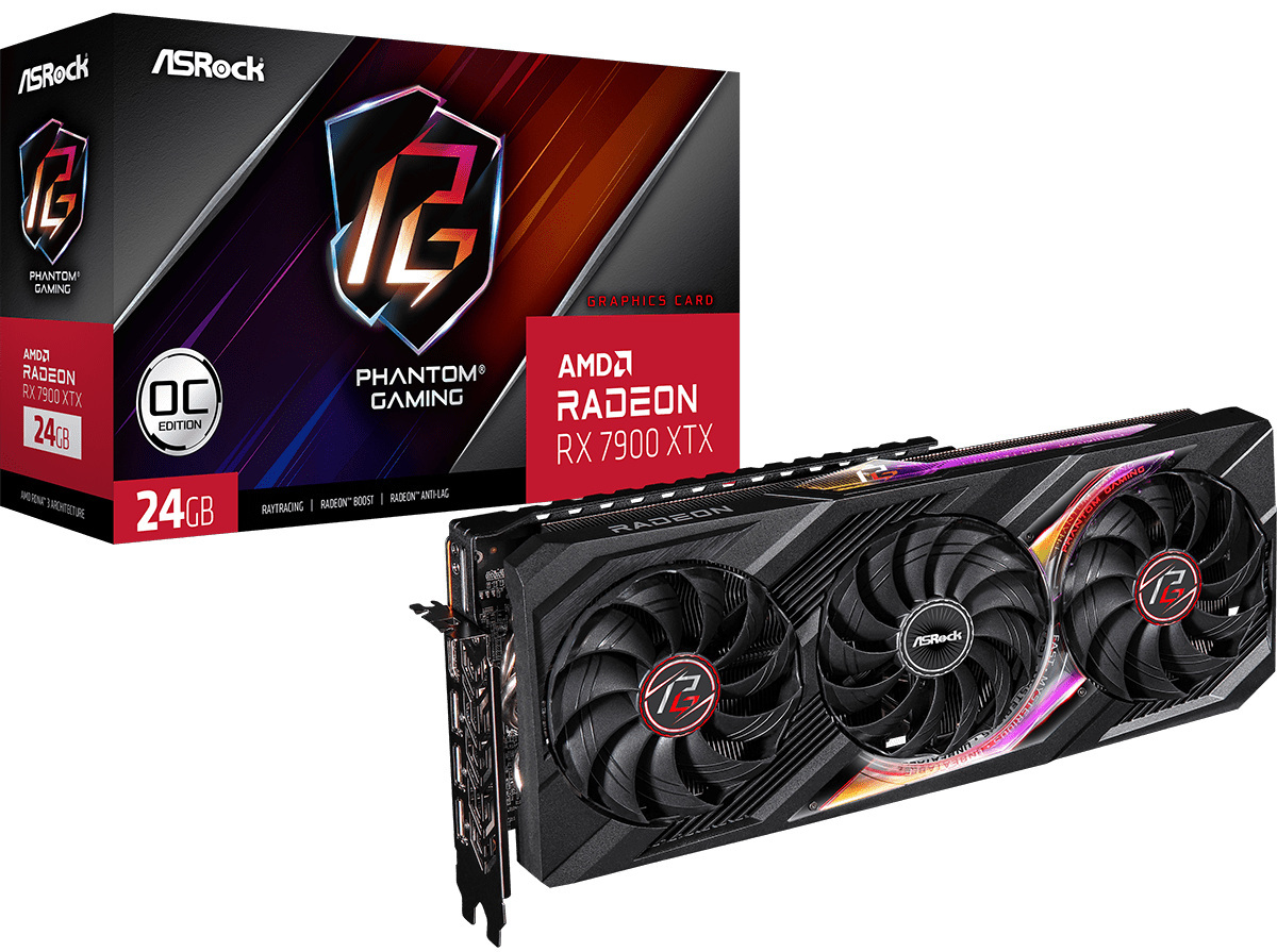 ASRock Radeon RX 7900 XTX Phantom OC 24GB PCI-E GDDR6 (RX7900XTX PG 24GO)