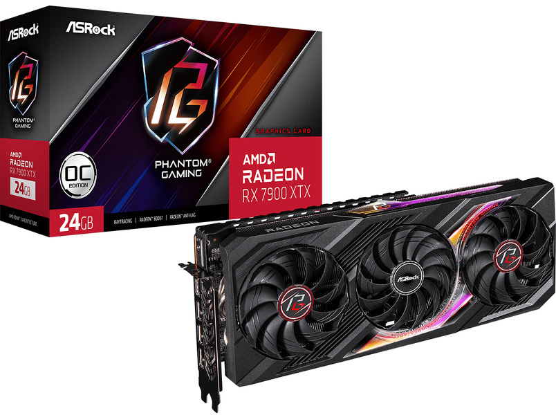 Zdjęcie produktu: ASRock Radeon RX 7900 XTX Phantom OC 24GB PCI-E GDDR6 (RX7900XTX PG 24GO)