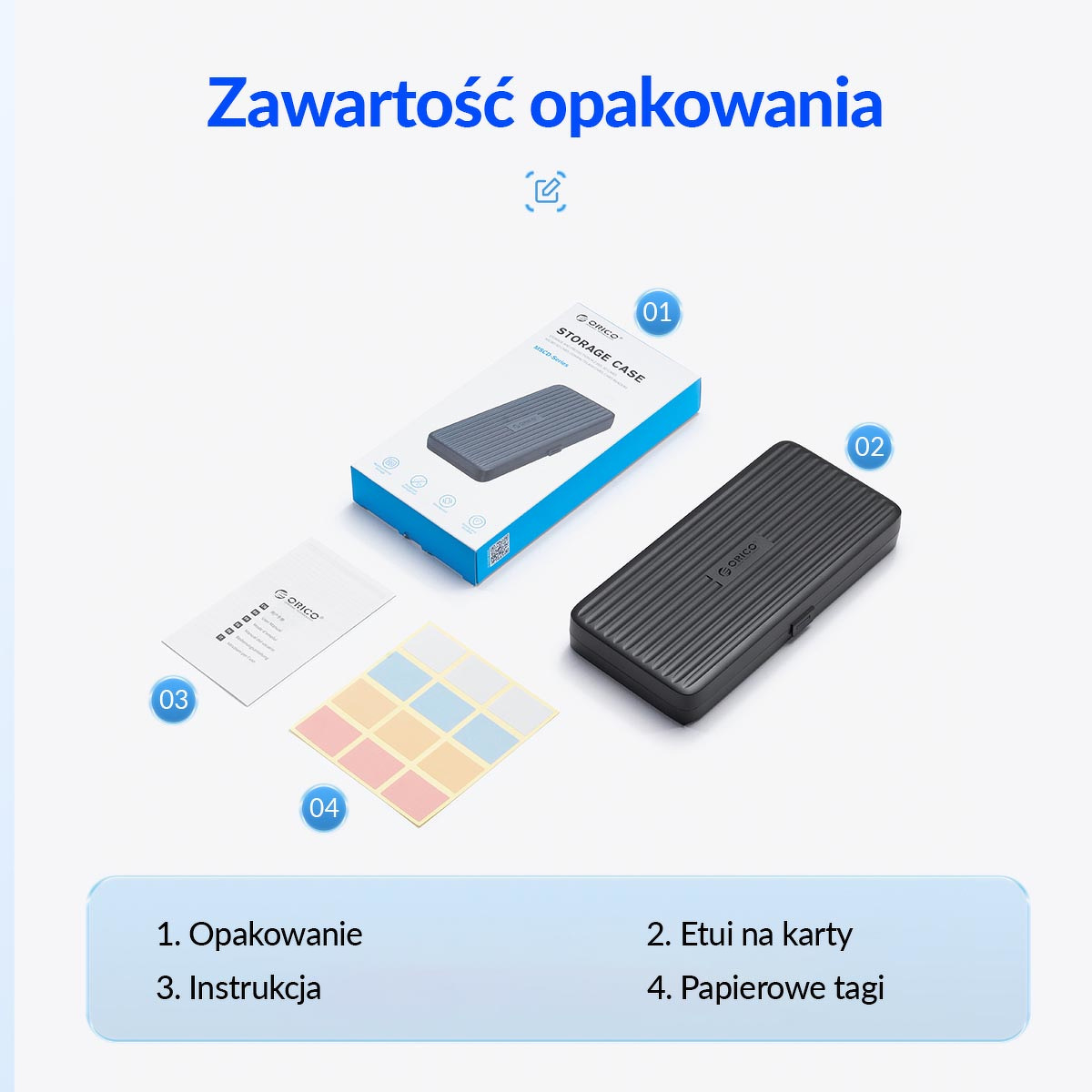 Etui na karty pamięci ORICO, 16 x SD, 16 x microSD (MSCD-2-BK-BP) Etui na karty pamięci ORICO, 16 x SD, 16 x microSD (MSCD-2-BK-BP)