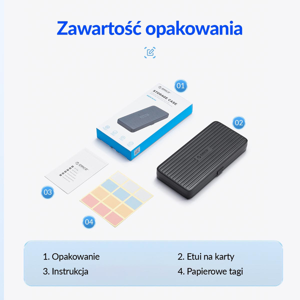 Zdjęcie produktu: Etui na karty pamięci ORICO, 16 x SD, 16 x microSD (MSCD-2-BK-BP) Zdjęcie produktu: Etui na karty pamięci ORICO, 16 x SD, 16 x microSD (MSCD-2-BK-BP)