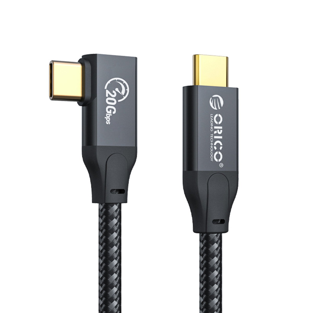 Kabel przewód pleciony kątowy ORICO USB TYP-C (M-M), 20 Gbps, 4K, 100W - 5m (CL32-50-BK-BP) Kabel przewód pleciony kątowy ORICO USB TYP-C (M-M), 20 Gbps, 4K, 100W - 5m (CL32-50-BK-BP)