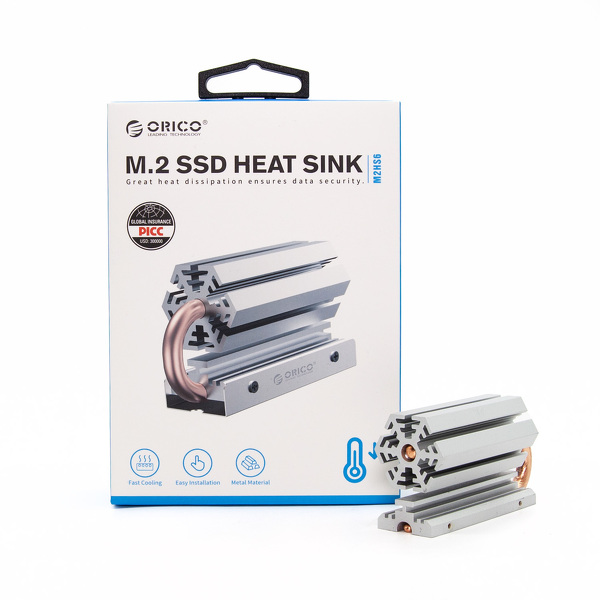 Zdjęcie produktu: Radiator do dysku M.2 ORICO, miedziany (M2HS6-SV-BP) Zdjęcie produktu: Radiator do dysku M.2 ORICO, miedziany (M2HS6-SV-BP)