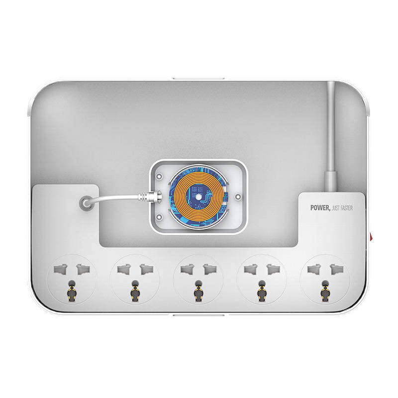 Listwa zasilająca z organizerem, 5x AC, 3x USB, LDNIO SN5310W 2500W (biała)