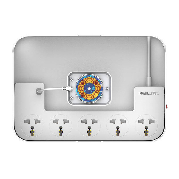 Zdjęcie produktu: Listwa zasilająca z organizerem, 5x AC, 3x USB, LDNIO SN5310W 2500W (biała)