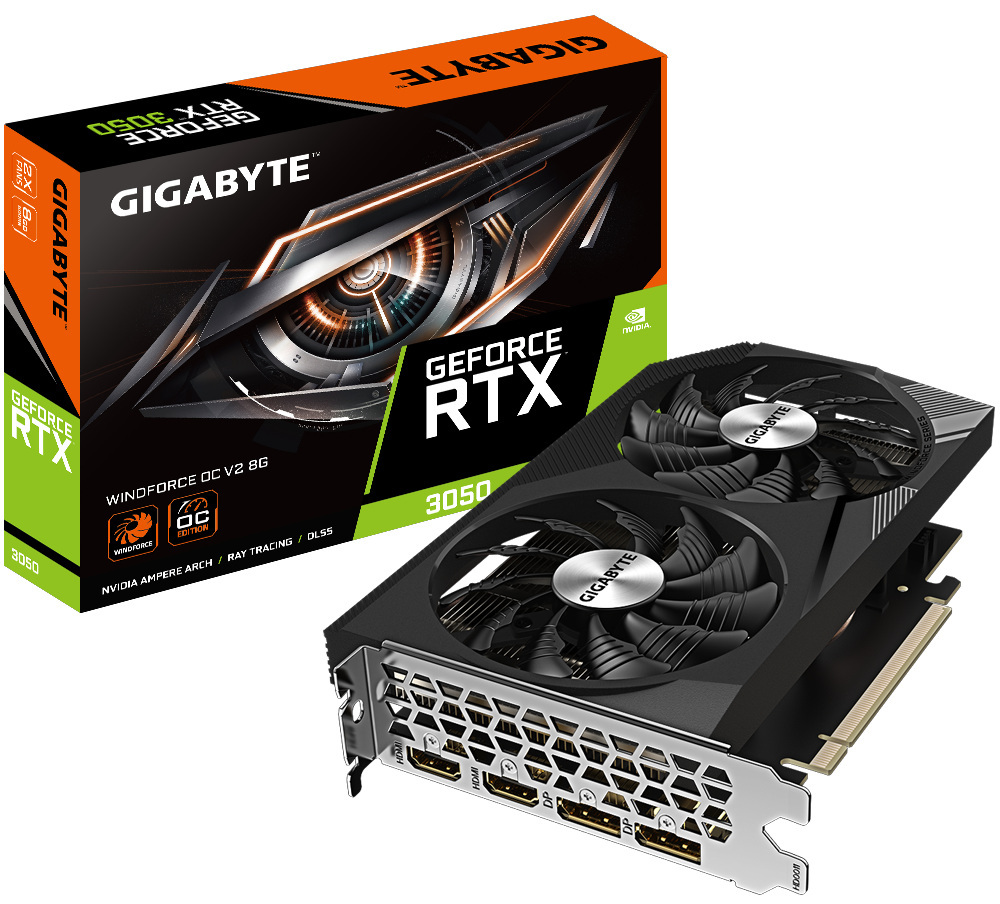 Gigabyte GeForce RTX 3050 WINDFORCE OC 8GB GDDR6 (GV-N3050WF2OCV2-8GD) Gigabyte GeForce RTX 3050 WINDFORCE OC 8GB GDDR6 (GV-N3050WF2OCV2-8GD)