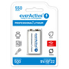 everActive 6F22/9V Li-ion 550 mAh z USB TYP-C - opak. 1 akumulatorek - blister (EVHR22-550C)