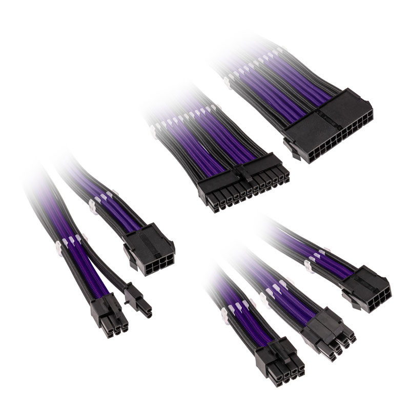 Kolink Zestaw przewodów w oplocie Core Adept Braided Cable Extension Kit Jet Black / Titan Purple Kolink Zestaw przewodów w oplocie Core Adept Braided Cable Extension Kit Jet Black / Titan Purple