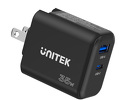 Ładowarka sieciowa Unitek GaN PD 35W USB TYP-C + USB-A - czarna (P1119A)