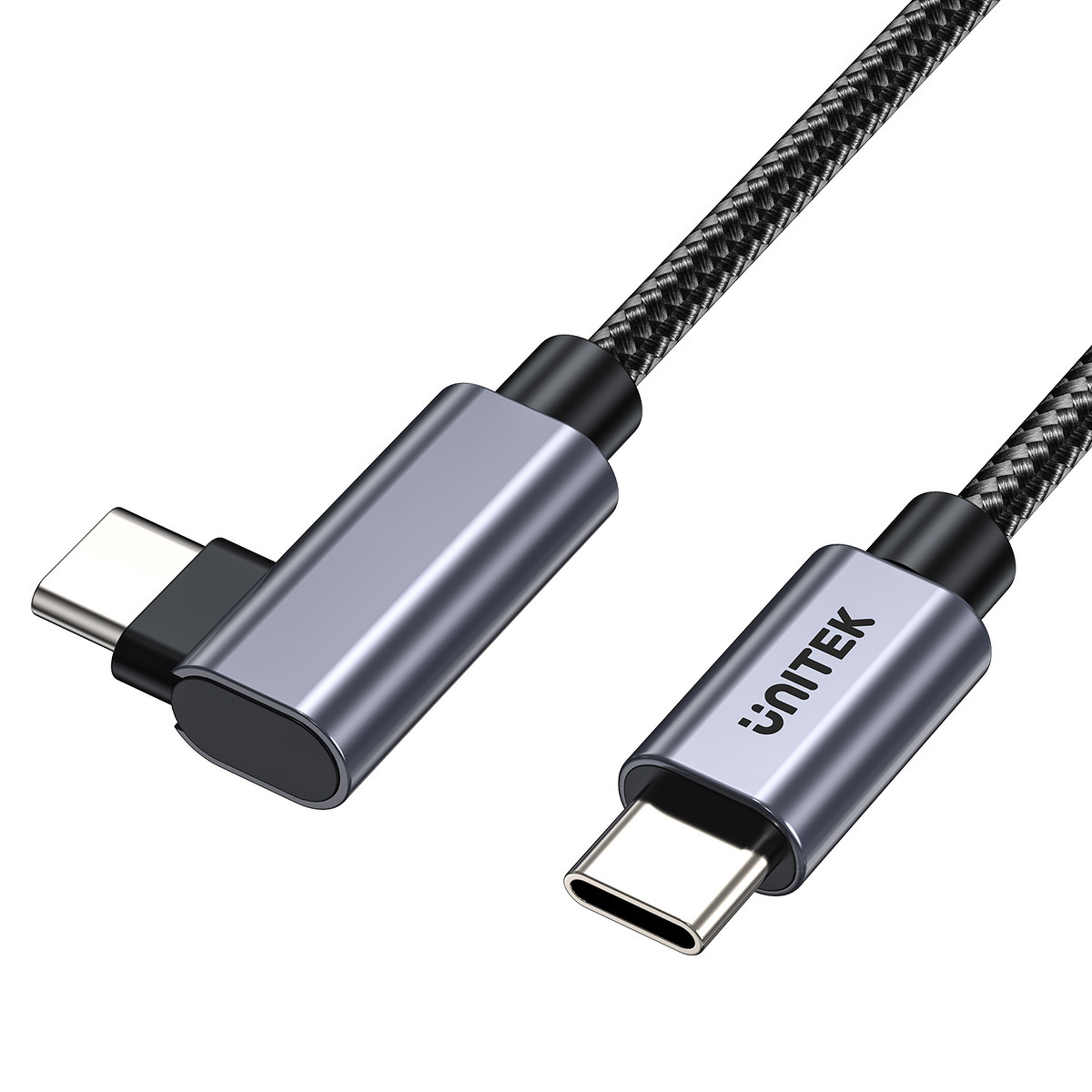 Kabel przewód USB Typ-C 100cm Unitek kątowy 90° PD100W (C14123BK-1M)