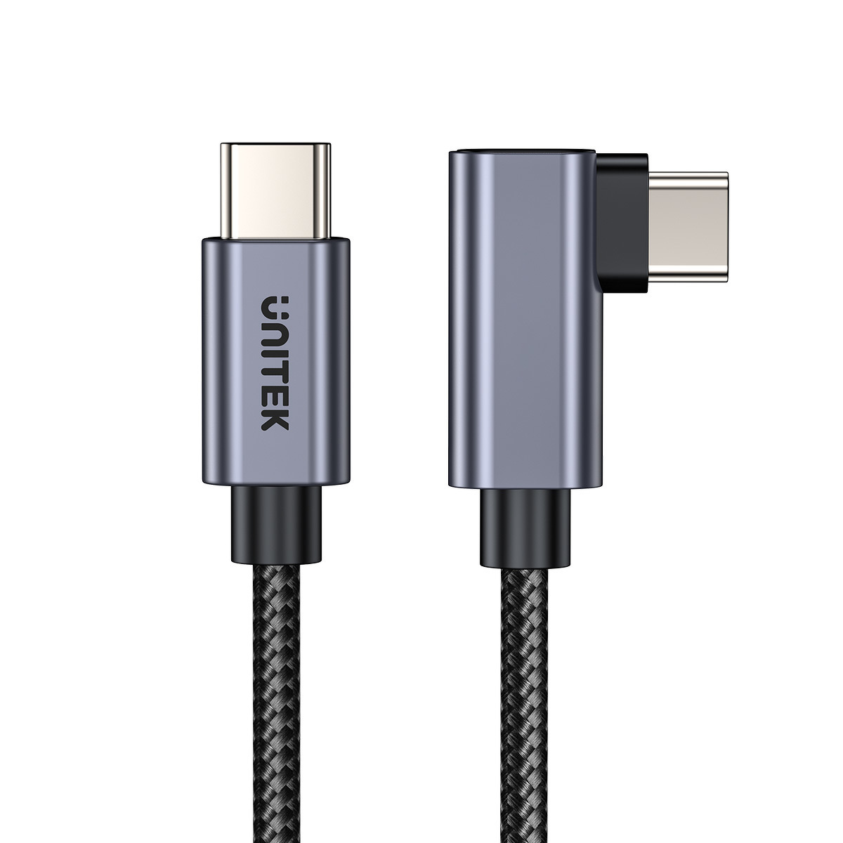 Kabel przewód USB Typ-C 100cm Unitek kątowy 90° PD100W (C14123BK-1M)
