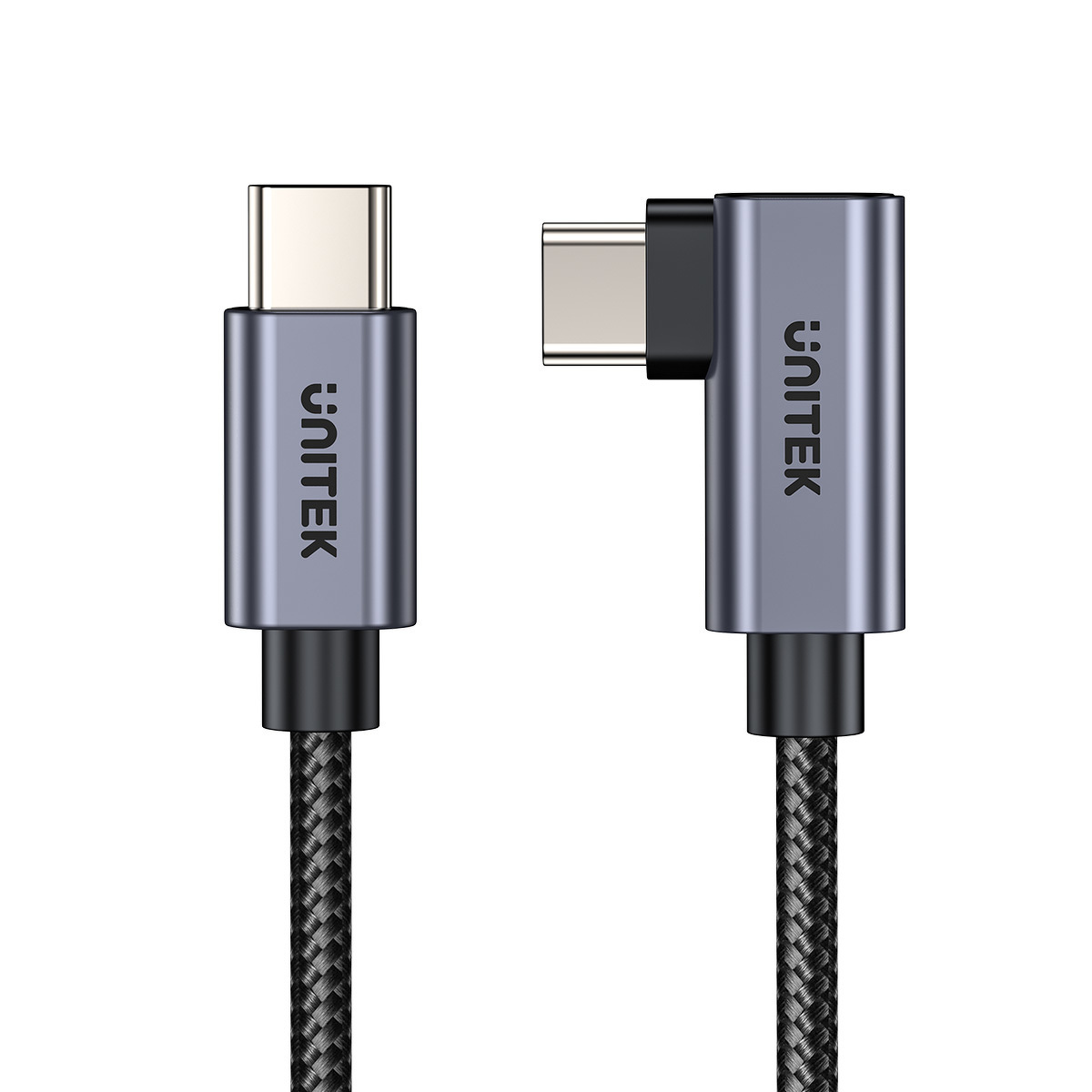 Kabel przewód USB Typ-C 200cm Unitek kątowy 90° PD100W (C14123BK-2M)