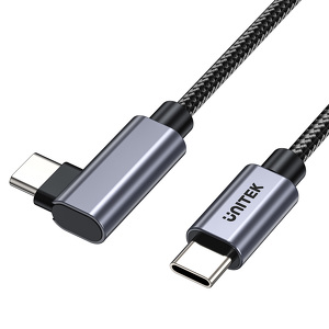 Miniatura produktu: Kabel przewód USB Typ-C 200cm Unitek kątowy 90° PD100W (C14123BK-2M)
