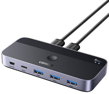 Miniatura produktu: Switch przełącznik USB 3.0 UGREEN CM662, 2X4 out (czarny) (15705)