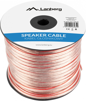 Miniatura produktu: Kabel głośnikowy 2X2.5mm2 100m przeźroczysty Lanberg