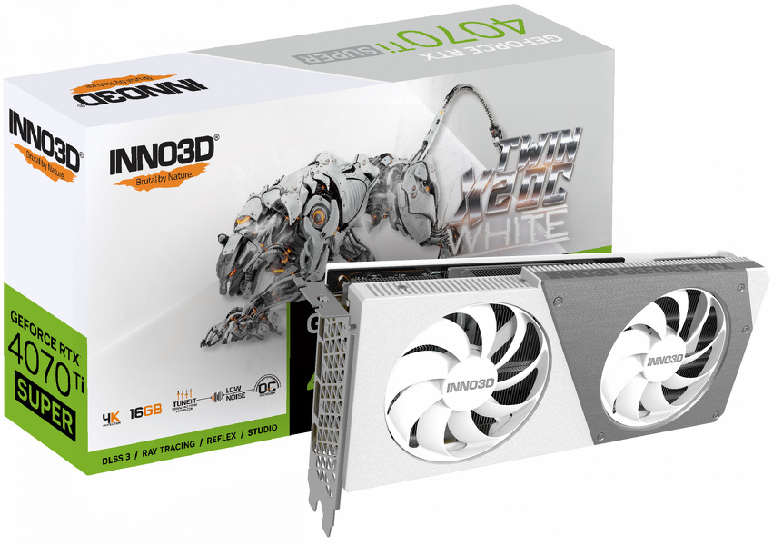 Zdjęcie produktu: Inno3D GeForce RTX 4070 Ti SUPER Twin X2 White 16GB GDDR6X DLSS 3 (N407TS2-166XX-186156W) Zdjęcie produktu: Inno3D GeForce RTX 4070 Ti SUPER Twin X2 White 16GB GDDR6X DLSS 3 (N407TS2-166XX-186156W)