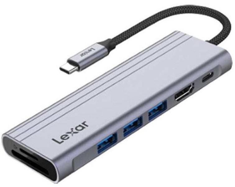 Zdjęcie produktu: Lexar Hub 7-in-1 USB-C USB3.2 Gen1. Type-C, 3xUSB-A HDMI, SD, microSD slot. PD 100W Zdjęcie produktu: Lexar Hub 7-in-1 USB-C USB3.2 Gen1. Type-C, 3xUSB-A HDMI, SD, microSD slot. PD 100W