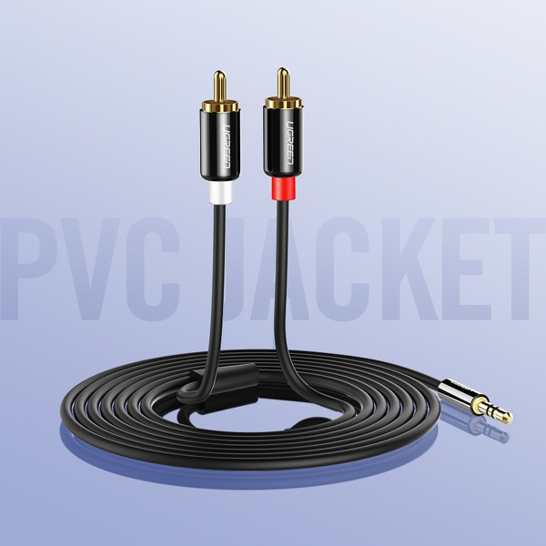 Zdjęcie produktu: UGREEN AV116 Przewód 3,5mm miniJack do 2RCA (Cinch) 1m - czarny (10749B)