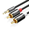 UGREEN AV116 Przewód 3,5mm miniJack do 2RCA (chinch) 2m - czarny (10584B)