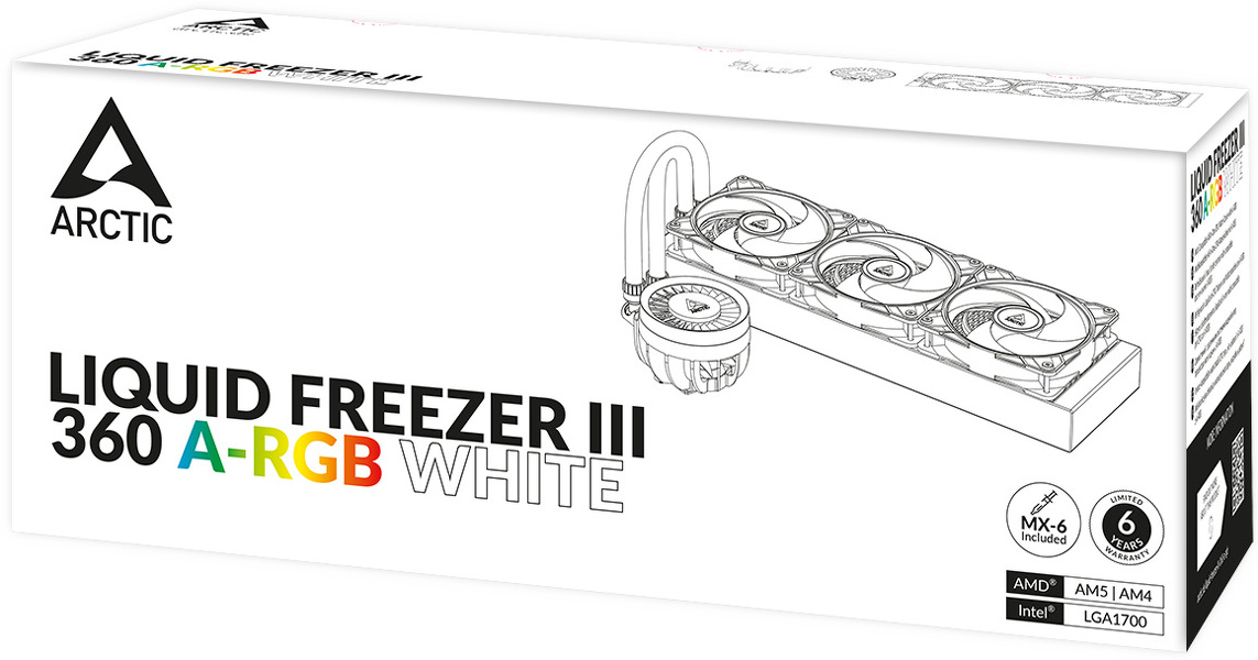 Zdjęcie produktu: Chłodzenie wodne Arctic Liquid Freezer III 360 ARGB White (ACFRE00152A) Zdjęcie produktu: Chłodzenie wodne Arctic Liquid Freezer III 360 ARGB White (ACFRE00152A)