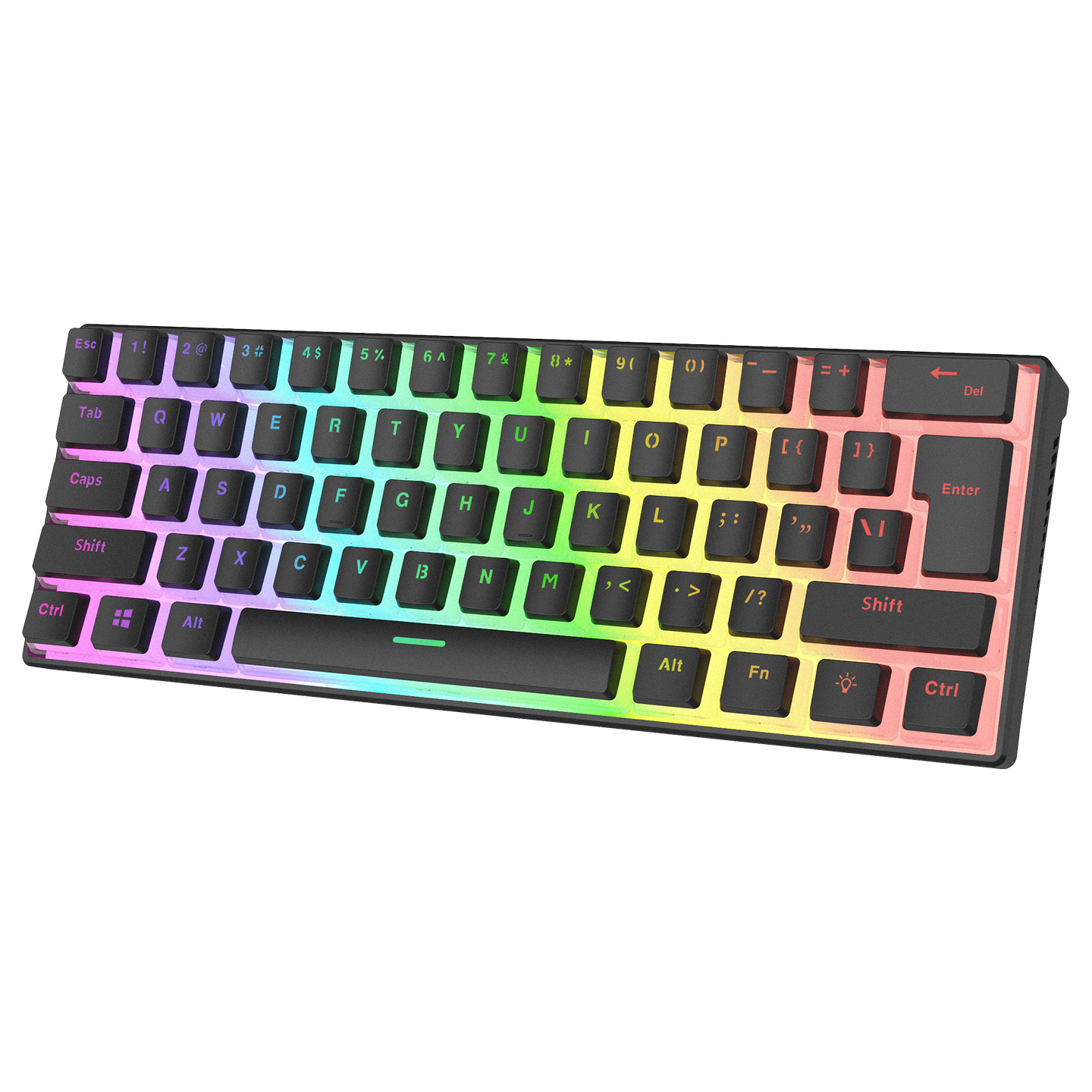 Klawiatura Rampage RADIANT K11 RED RGB USB-C - czarna