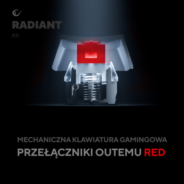Zdjęcie produktu: Klawiatura Rampage RADIANT K11 RED RGB USB-C - biała