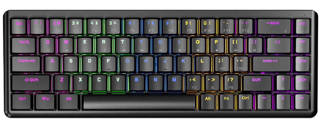 Klawiatura Rampage Low Profile REBEL RED RGB - czarna