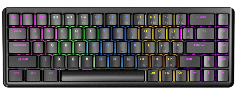 Miniatura produktu: Klawiatura Rampage Low Profile REBEL RED RGB - czarna