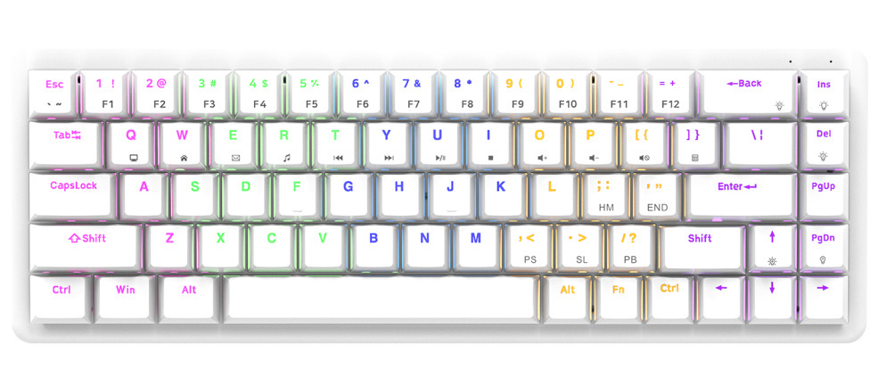 Klawiatura Rampage Low Profile REBEL RED RGB - biała