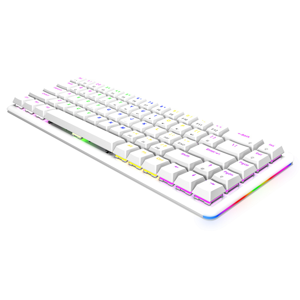 Klawiatura Rampage Low Profile REBEL RED RGB - biała