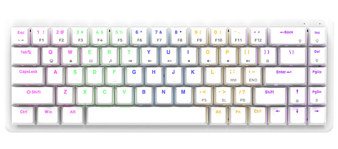 Miniatura produktu: Klawiatura Rampage Low Profile REBEL RED RGB - biała