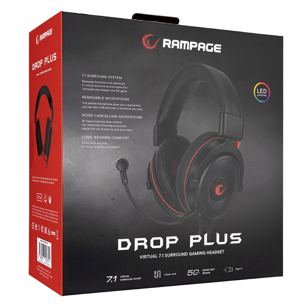 Zdjęcie produktu: Słuchawki Rampage K60 DROP Plus 7.1 USB-C Mikrofon