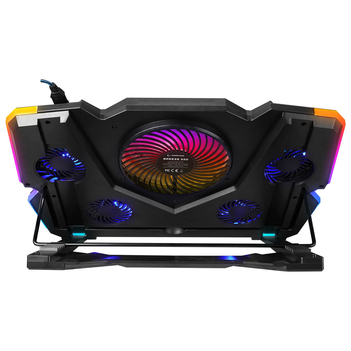 Podstawka chłodząca pod laptopa Rampage BREZZE 5 Fan RGB LCD