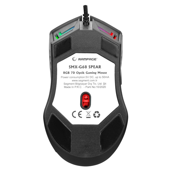 Zdjęcie produktu: Mysz przewodowa Rampage SPEAR Full RGB 7200DPI Programowalna