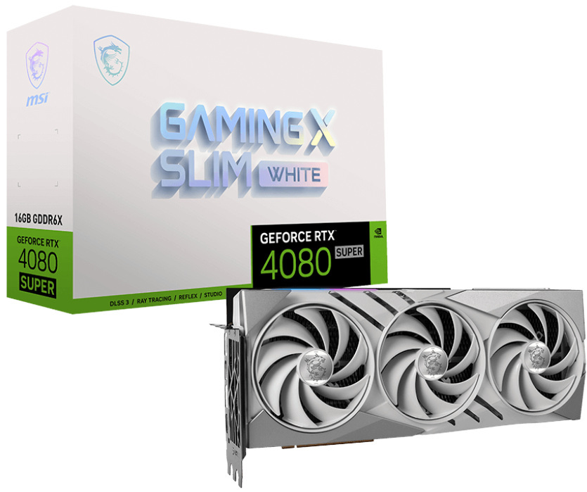 MSI GeForce RTX 4080 SUPER GAMING X SLIM WHITE 16GB GDDR6X DLSS 3 MSI GeForce RTX 4080 SUPER GAMING X SLIM WHITE 16GB GDDR6X DLSS 3