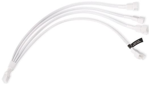Miniatura produktu: Alphacool rozdzielacz przewodu PWM 4-Pin na 3x 3-pin + 1x 4-pin PWM 30cm biały (18729)