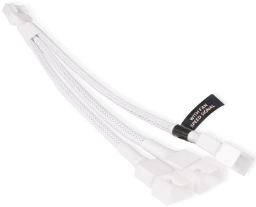 Miniatura produktu: Alphacool rozdzielacz przewodu PWM 4-Pin na 3x 4-pin PWM 15cm biały (18725)