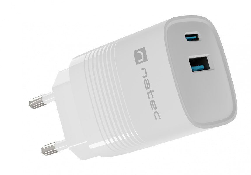 Zdjęcie produktu: Natec Ribera GaN 1xUSB-A+1xUSB-C 30W Biała Zdjęcie produktu: Natec Ribera GaN 1xUSB-A+1xUSB-C 30W Biała